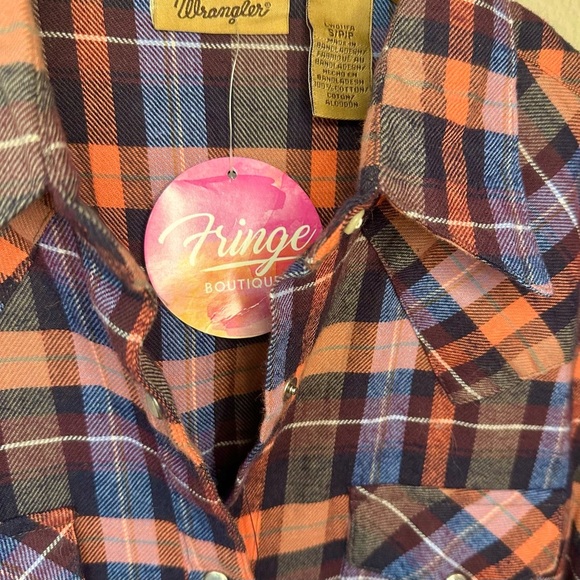 NWT Wrangler Plaid Pearl Snap Button Down Shirt Western Country - Picture 4 of 7